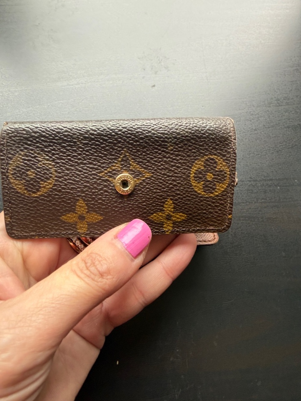 Louis Vuitton Brown Monogram Small Wallet with Gold Button key holder - Picture 9 of 11